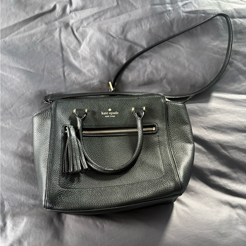 Kate Spade Chester Street Allyn Satchel in Black Pebbled Leather